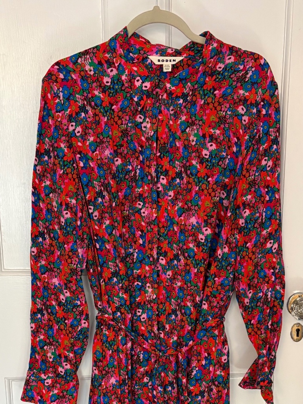 Boden Floral Crepe Shirt Dress
